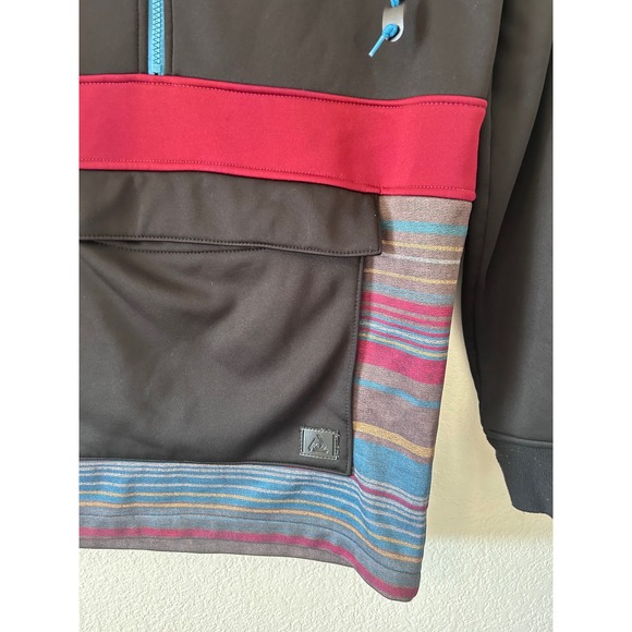 Aperture Bonded Fleece Hooded Half-Zip Anorak Jacket‎ Colorblock Striped Size S - Picture 10 of 10